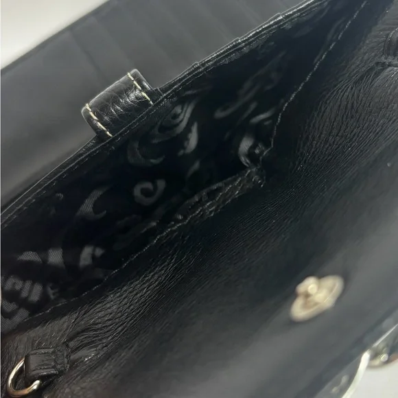 Brighton Black Leather Wallet with Silver Chain Accent - Picture 5 of 9